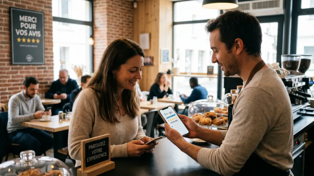 Fiche Google Business Profile avec avis clients et étoiles — impact SEO local